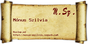 Mónus Szilvia névjegykártya