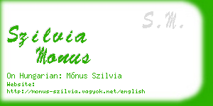 szilvia monus business card